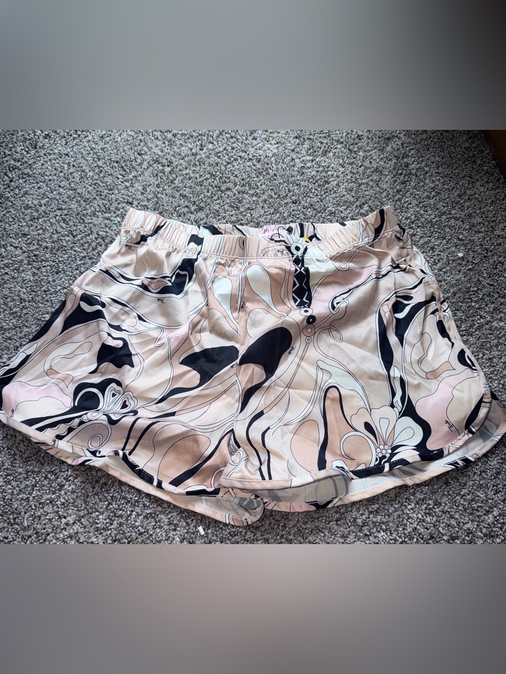 Emilio Pucci Pink, Black & Cream Abstract bottoms matching top listed